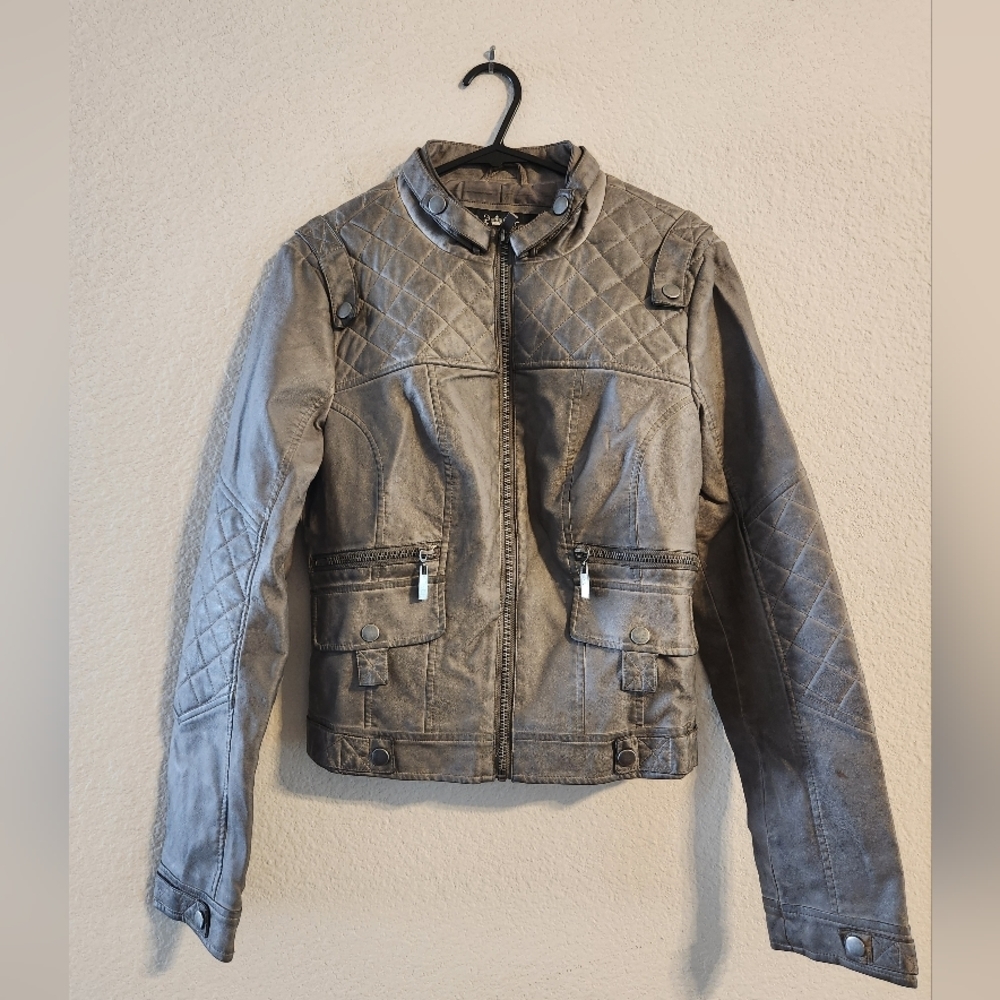 Blanc Noir Women’s Faux Leather Moto Jacket size XS